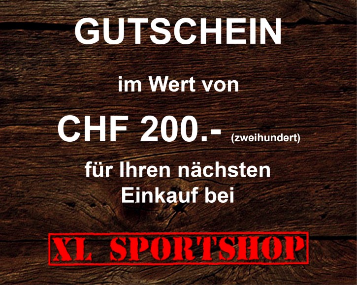 XL SPORTSHOP Geschenkgutschein CHF 200.-